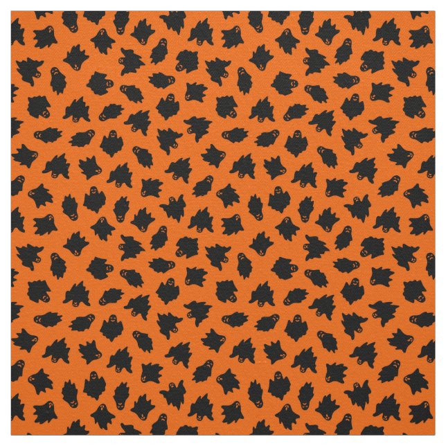 Tela Naranja Ghost Happy Halloween Moderno (Retal)
