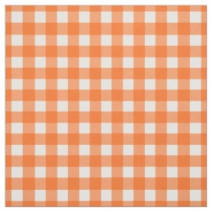 Tela Naranja Gingham Check