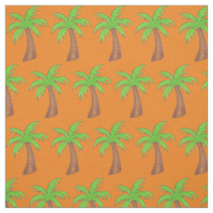 Tela Naranja Green Island Palm Tree Tropical Getaway
