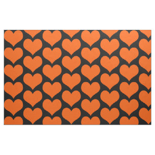 Tela Naranja Hearts Fabric