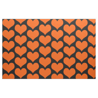 Tela Naranja Hearts Fabric