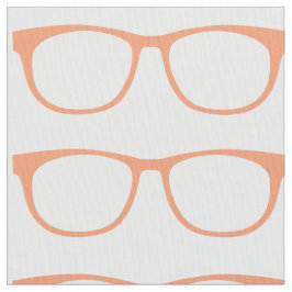 Tela Naranja Hipster Geek Glasses Fabric