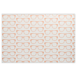 Tela Naranja Hipster Geek Glasses Fabric