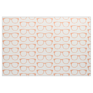 Tela Naranja Hipster Geek Glasses Fabric