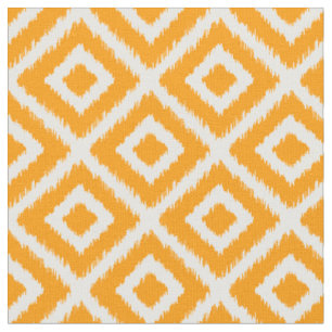 Tela Naranja Ikat Diamonds