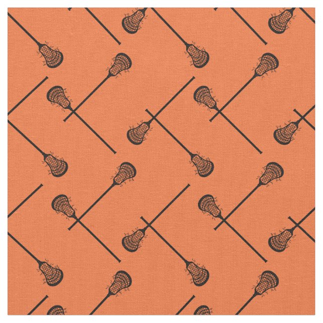 Tela Naranja Lacrosse Black Sticks Patterado (De cerca)