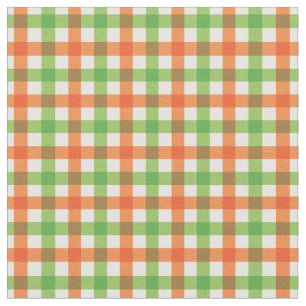 Tela Naranja & Lime Green Bright Gingham Plaid/ Tartán