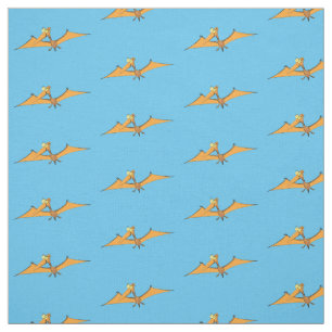 Tela Naranja lindo y gracioso personalizado pterodáctil