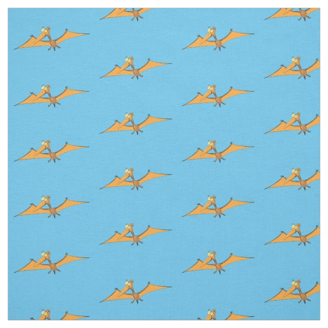 Tela Naranja lindo y gracioso personalizado pterodáctil (Retal)