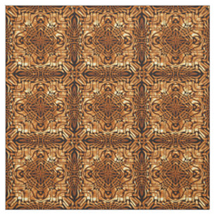 Tela Naranja Marrón Bali Estilo Batik de Motivo Paisley