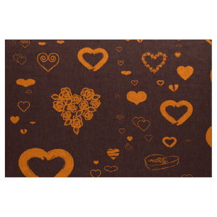 Tela Naranja moderno de corazón lindo