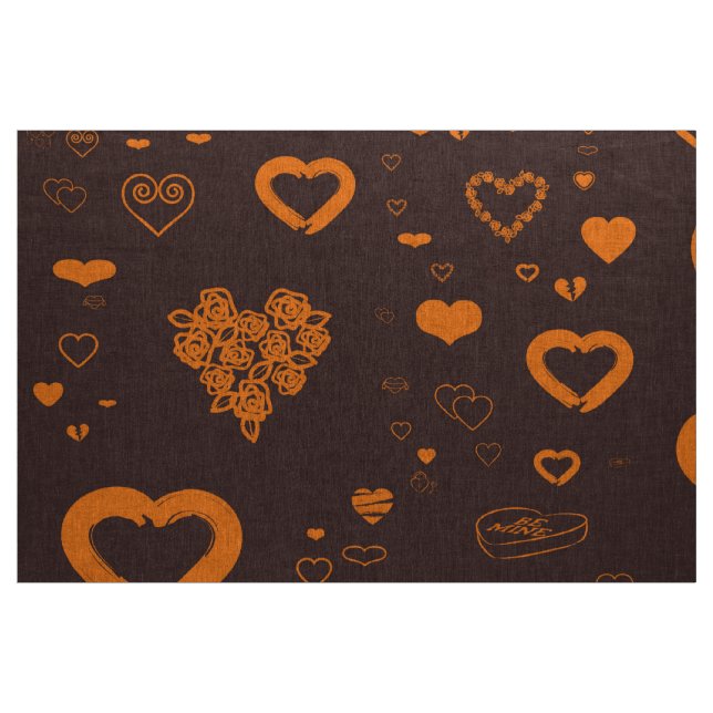 Tela Naranja moderno de corazón lindo (Yarda)