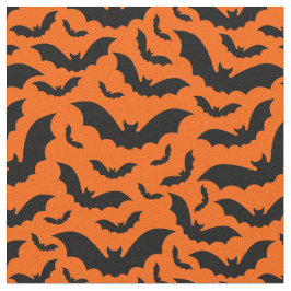 Tela naranja murciélagos vampiros de halloween gótico