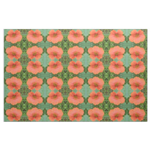 Tela Naranja Nasturtium Flor Floral Patterada