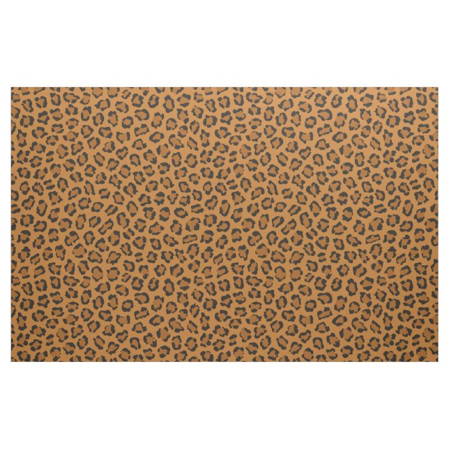 Tela Naranja negro de impresión de animales leopardo de ("Cuarto gordo" (fat quarter))