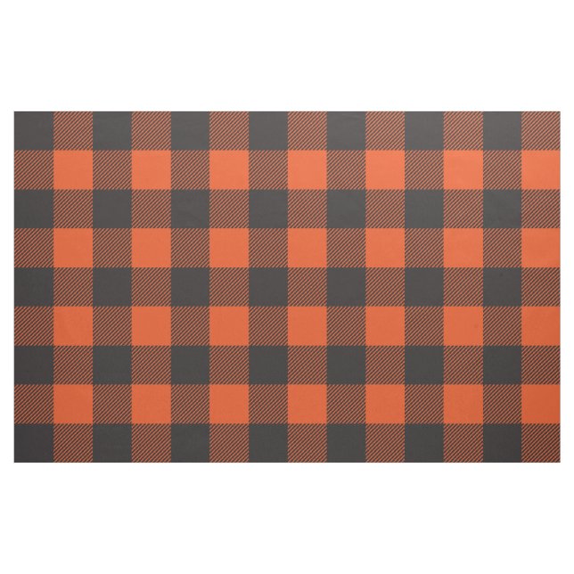 Tela Naranja negro de patrón de comprobación de la plac ("Cuarto gordo" (fat quarter))
