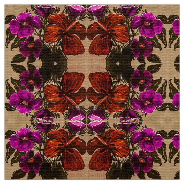 Tela Naranja Nutmeg Lilly Fabric (Retal)