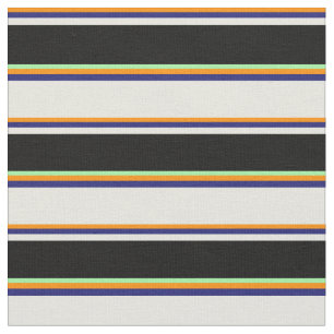 Tela Naranja oscuro, azul oscuro, beige, negro y verde