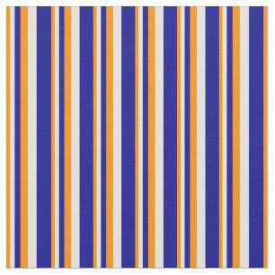 Tela Naranja oscuro, beige y líneas azules oscuras
