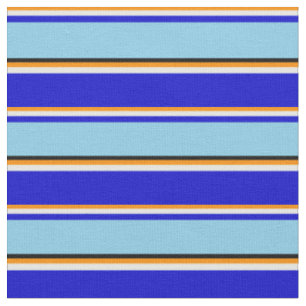 Tela Naranja oscuro, crema de menta, azul, azul cielo y