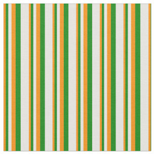 Tela Naranja oscuro, franjas de color verde y blanco