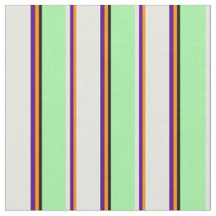 Tela Naranja oscuro, índigo, beige, líneas verdes y neg