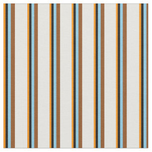Tela Naranja oscuro, negro, azul cielo, crema marrón y