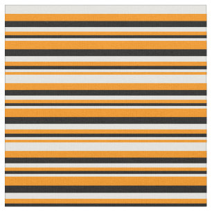 Tela Naranja oscuro, patrón de líneas blancas y negras