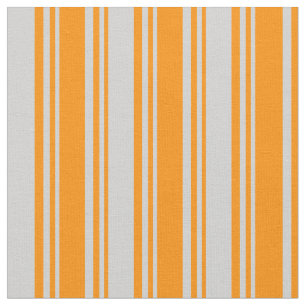 Tela Naranja oscuro y patrón gris claro en tiras/lino
