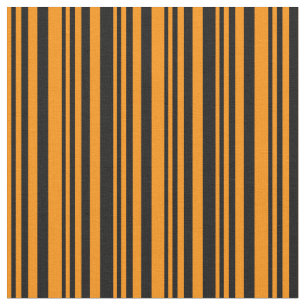 Tela Naranja oscuro y patrón negro en líneas/rayas