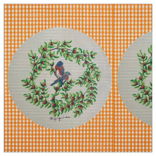 Tela Naranja plaid Western Bluebird Fabric
