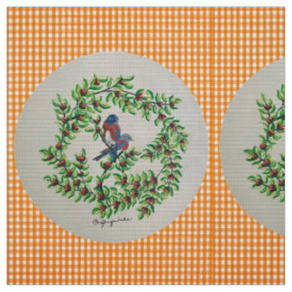 Tela Naranja plaid Western Bluebird Fabric