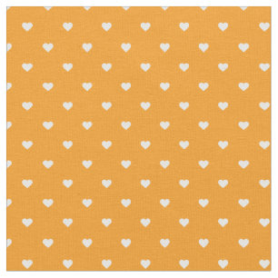 Tela Naranja Polka Dot Hearts