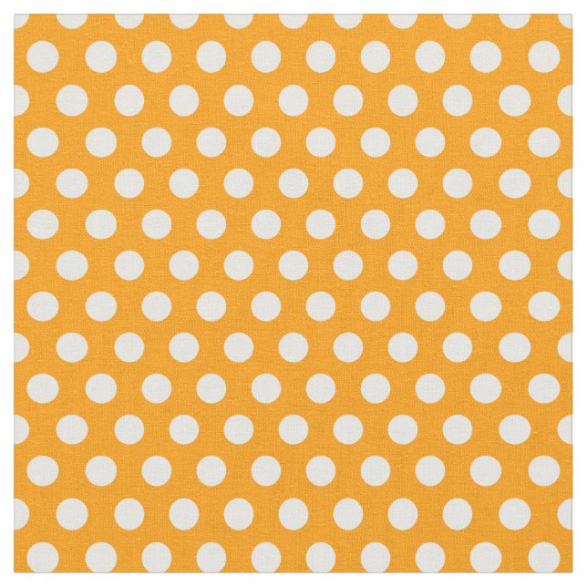 Tela Naranja Polka Dots (De cerca)