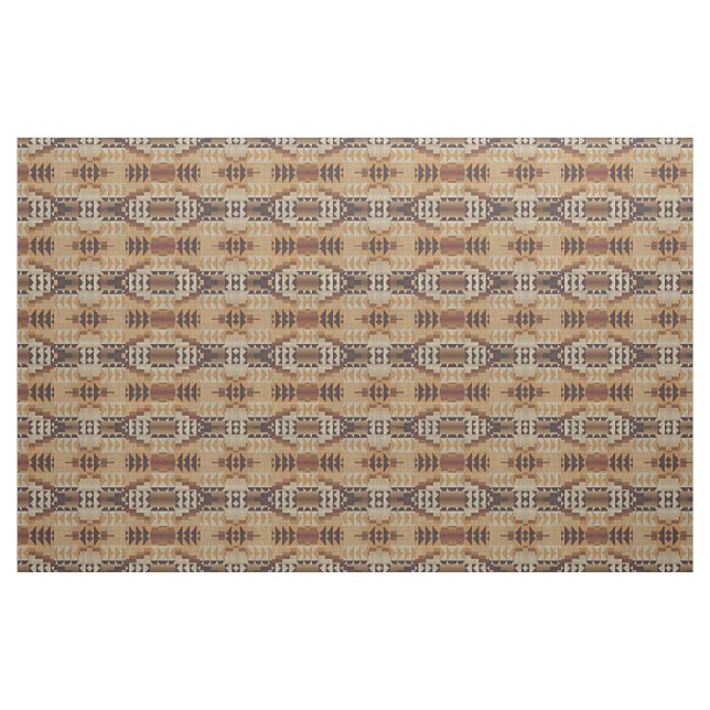 Tela Naranja quemado Beige Taupe Oscuro Aspecto étnico  ("Cuarto gordo" (fat quarter))