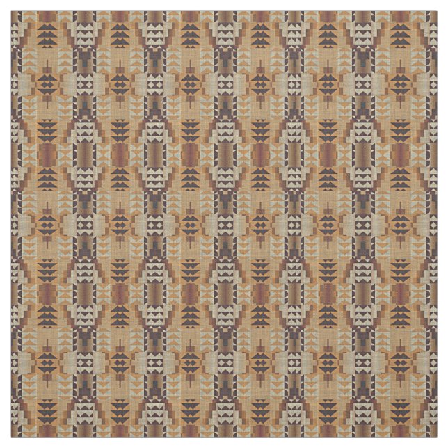 Tela Naranja quemado Beige Taupe Oscuro Aspecto étnico  (Retal)