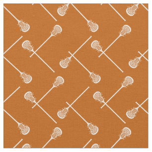 Tela Naranja quemado Lacrosse White Sticks Patterado
