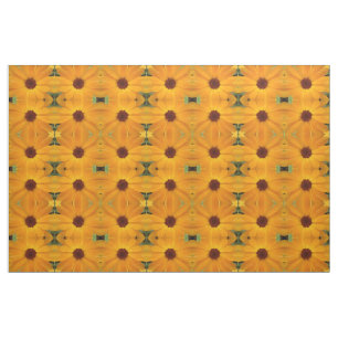 Tela Naranja Rain Daisy Floral Patteric Fabric
