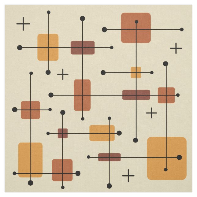 Tela Naranja Rectángulos redondeados (Retal)