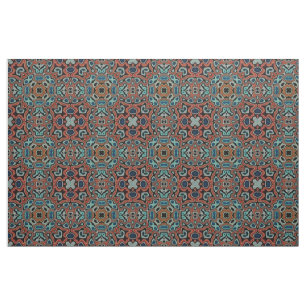 Tela Naranja Rojo Azul Aqua Turquesa Arte Oriental Hip