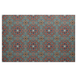 Tela Naranja Rojo Azul Aqua Turquesa Hip Orient Art
