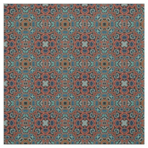 Tela Naranja Rojo Azul Aqua Turquesa Hip Orient Arte