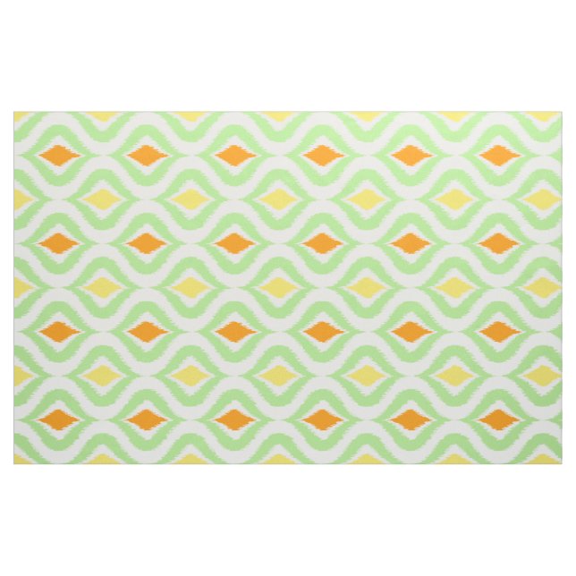 Tela Naranja Rojo Moda Retro Amarillo Patrón Ikat Droga ("Cuarto gordo" (fat quarter))