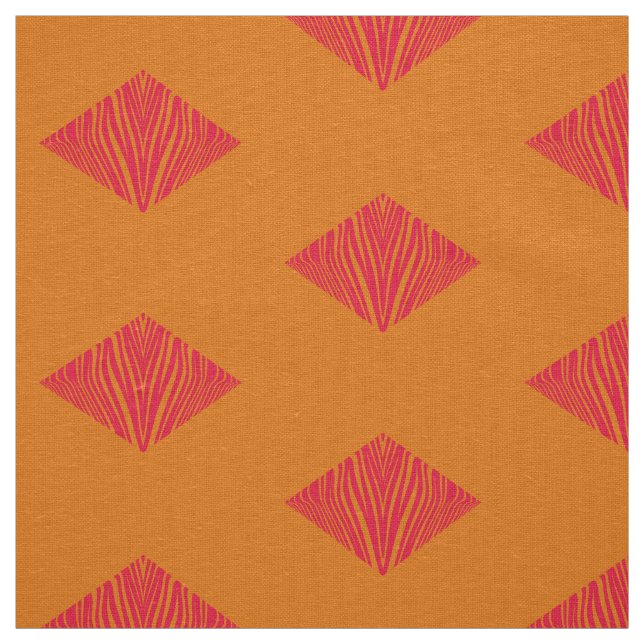 Tela naranja rosa geo cebra (Retal)