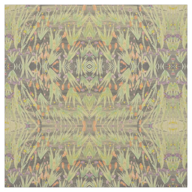 Tela Naranja Rusty Verde Negro y Púrpura (Retal)