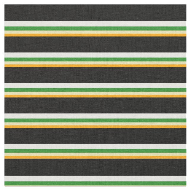 Tela Naranja, Tan, Verde Forestal, Blanco y Negro (De cerca)