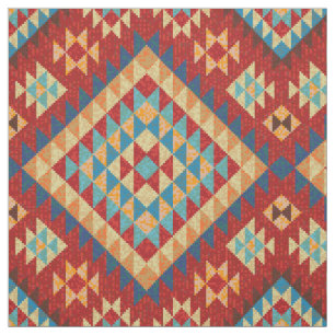 Tela Naranja Verde azulado azul rojo Patrón kilim orien