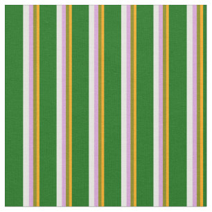 Tela Naranja, verde, ciruela, blanco y verde oscuro