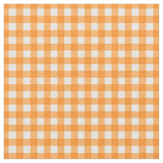 Tela Naranja verificó Gingham para las mentiras de lata (De cerca)