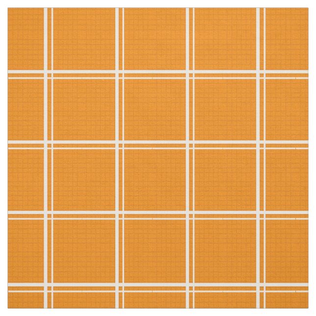 Tela Naranja Windowpano Plaid (Retal)
